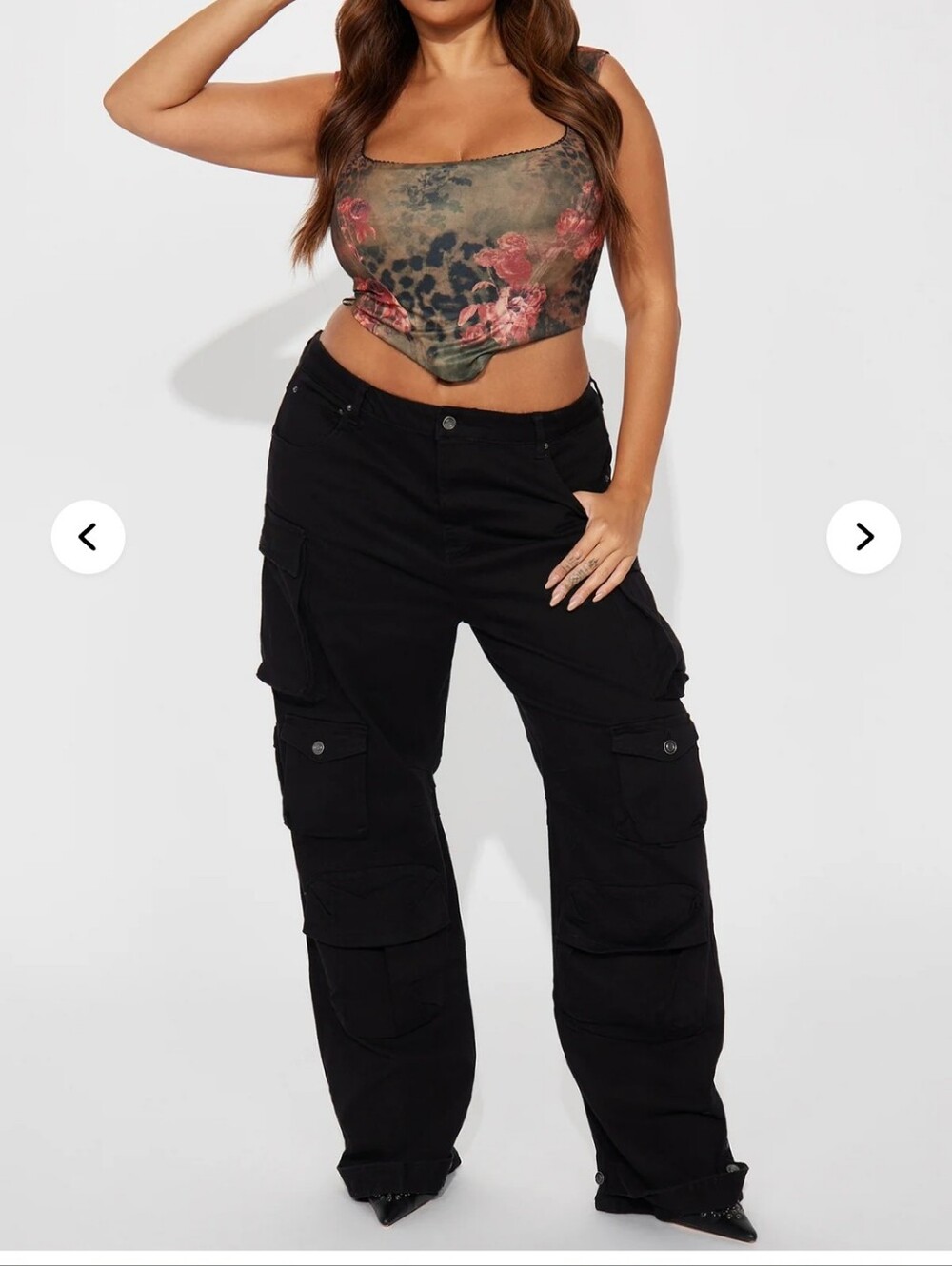 Brand New Fashion Nova Black Cargo Wide-Leg Utility Pants